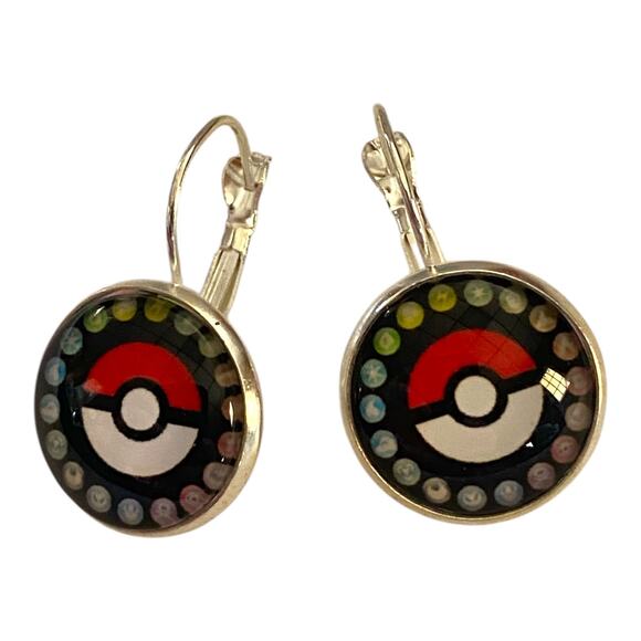 Pokéball Dangle Earrings – Pokémon-Inspired Gamer Jewelry – Fun & Geeky Gift - Picture 2 of 4